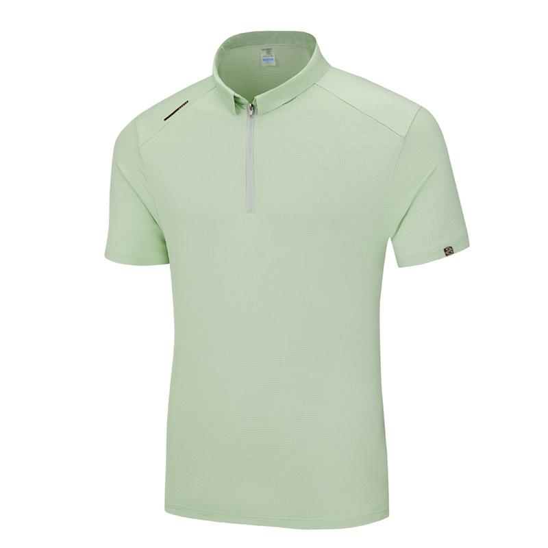 Sommer Kurzarm T-Shirt für Herren Sommer Eis Seide Freizeit POLO Shirt für Jugendliche Sport Schnelltrocknendes Kurzarmshirt