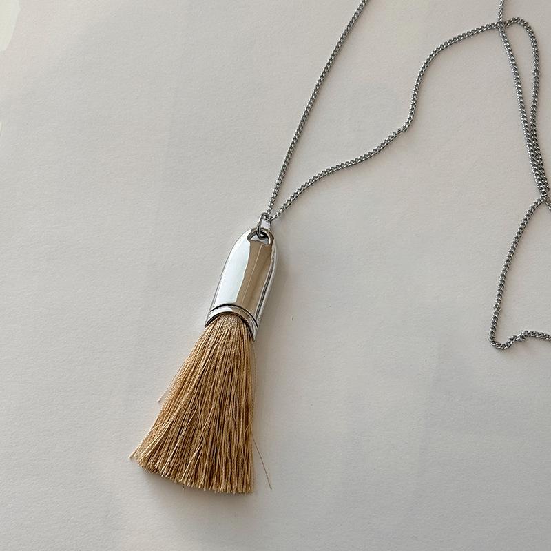 

Ожерелье-подвеска с кисточкой, нишевый дизайн, темпераментная цепочка для свитера, легкая роскошь, простое, универсальное украшение для женщин