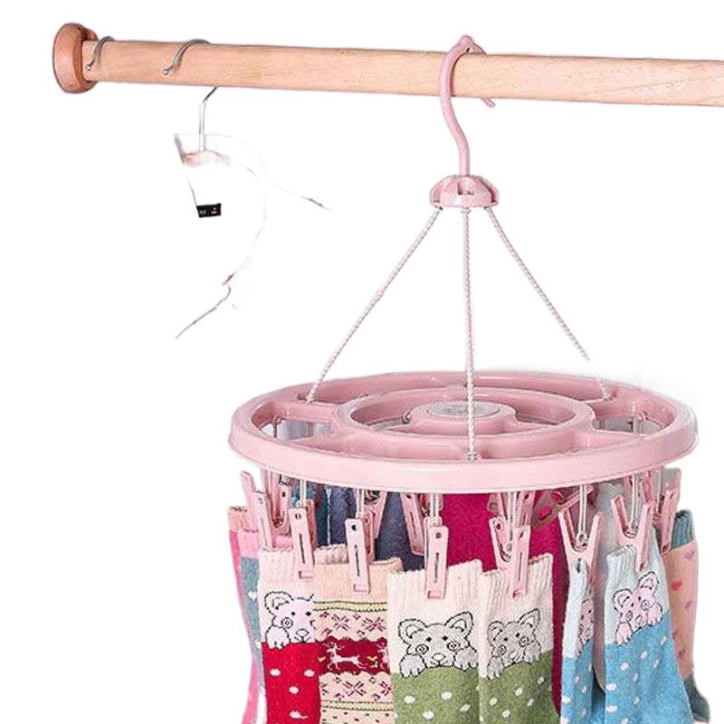 Bold Multifunctional Windproof Drying Hanger with Multi-Clip for Clothes and Socks