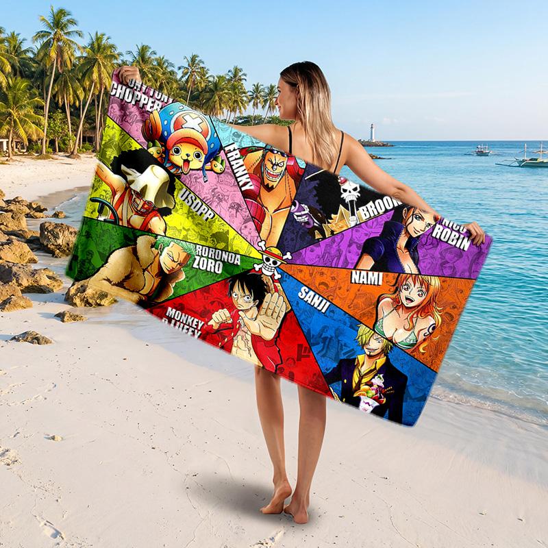 One Piece Printed Swim Towel, Portable Water Absorbent Towel for Beach Camping Daily Bathroom Use