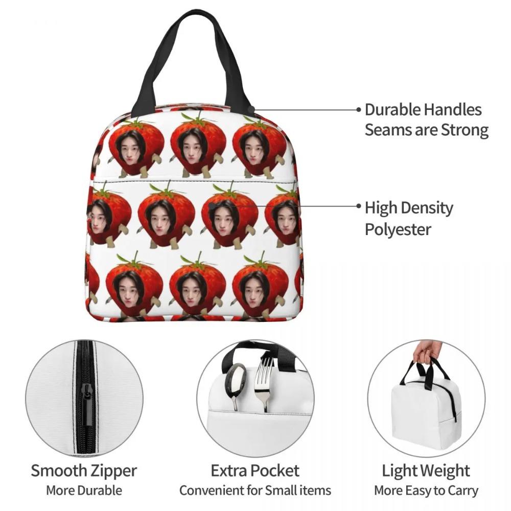 Hyunjin Strawberry Insulated Lunch Bag for Kids School Cooler Thermal Food Box Tote Leakproof Lunch Boxes Container