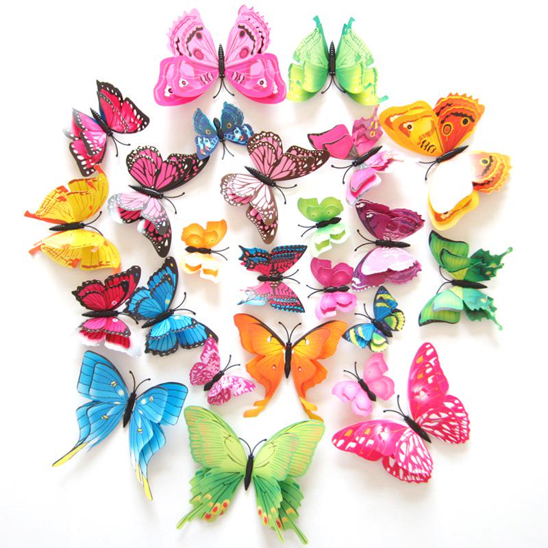 12pcs 3D Butterfly Wall Stickers DIY Art Decor Decals Craft Mural Sticker Decoration for Home Baby Live Room Party Kids Birthday