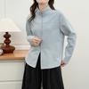 Women S Plus Size Stand Collar Double Zipper Casual Sweatshirt