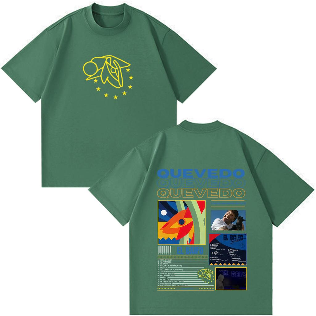 Quevedo El Baifo Album 2026 Tour Print T Shirt Unisex Unisex Fashion Clothing Tshirt Shortsleeved Cotton Loose Oversized Tshirts