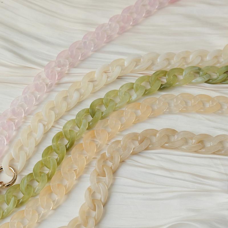 New Phone Accessory Detachable Parts Chain Orange Green Crossbody Resin Luxury Strap Phone Case Chains Acrylic Shoulder Lanyard Hanging Chain