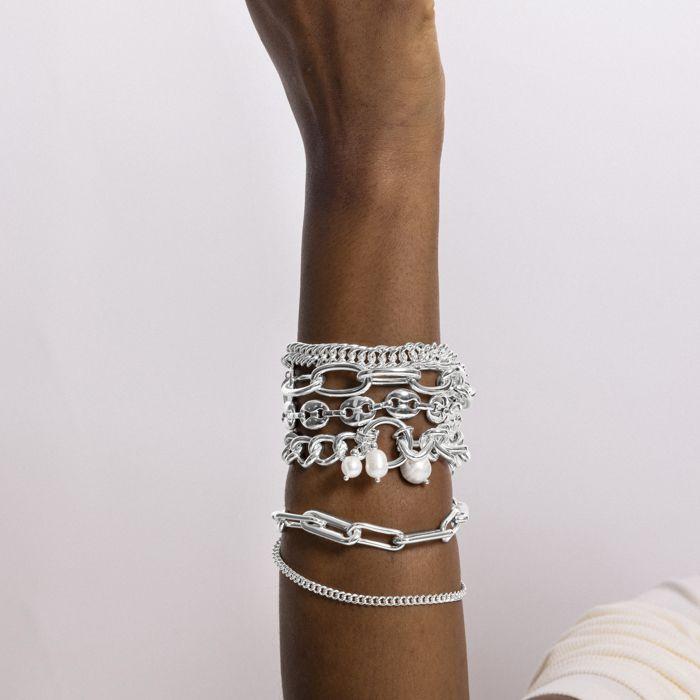 Bracelet - Luxenter - Nelo - Fini En Rhodium - Longueur 20 Cm - Alliage Métallique