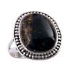 Natural Black Copper Turquoise Gemstone 925 Solid Sterling Silver Ring S.8 d5V13