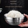 304 Stainless Steel Double-Layer Insulated Rice Bowls, 15cm (10-Pack)