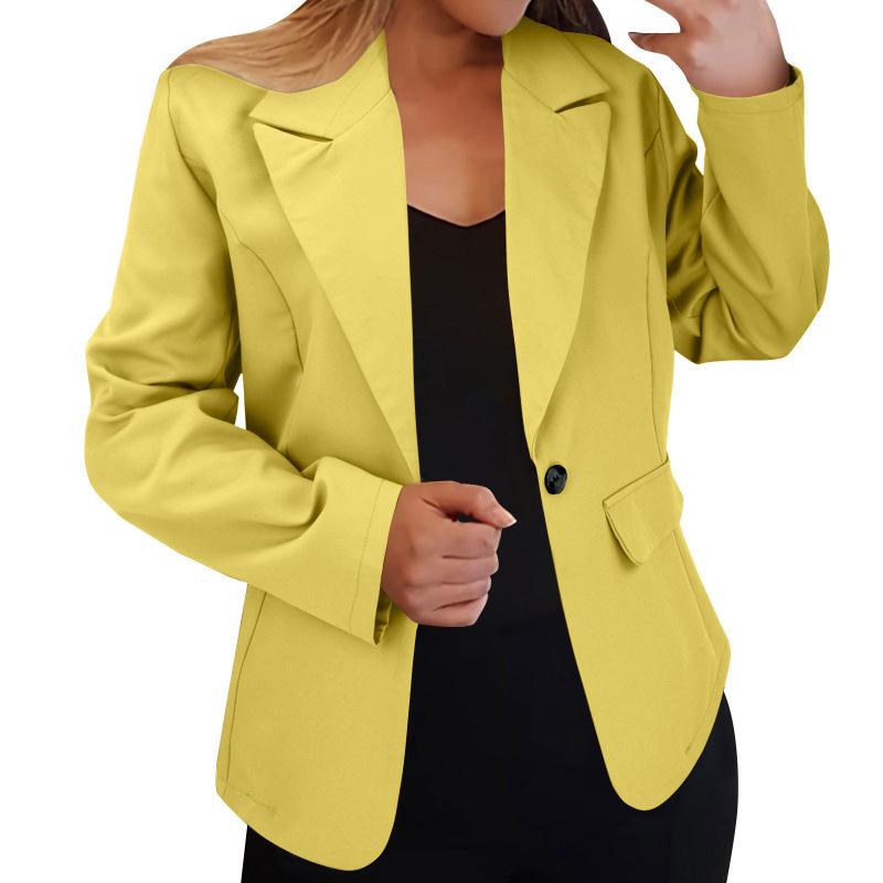 Autumn Long-sleeved Solid Color Cardigan Small Blazer Women's Fashion Versatile