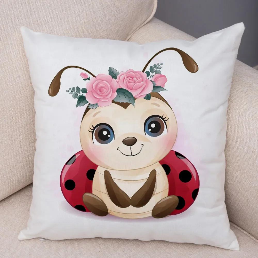 Haustier Hund Katze Druck Kissenbezug Farbe Niedlich Cartoon Tier Kissenbezug Dekoration Sofa Zuhause Kinderzimmer