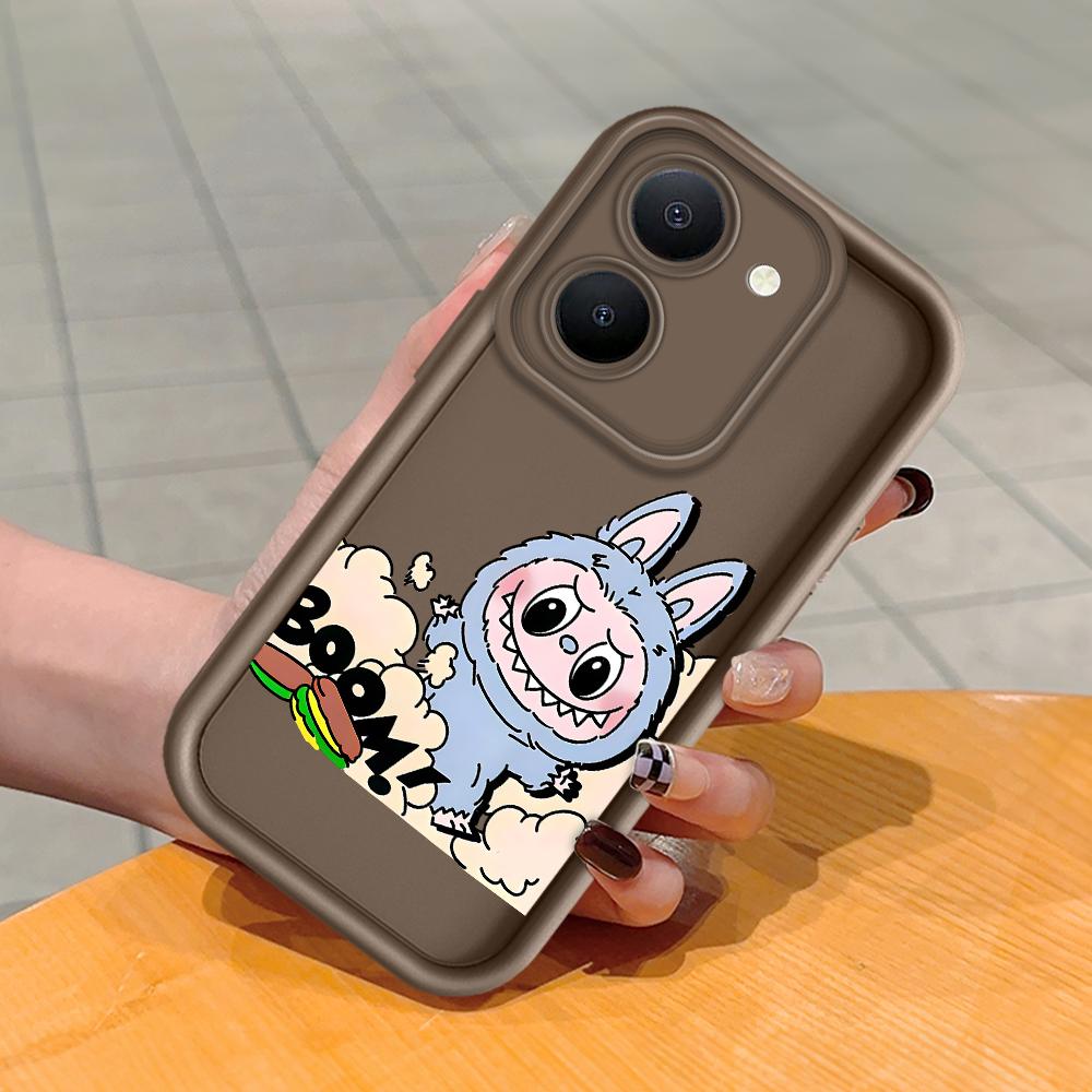 Model de imprimare cu scară pătrată din silicon moale Carcasă pentru telefon Acoperă completă Cameră de protecție antișoc Carcasă din cauciuc pentru Vivo