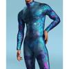 3D Printed Multicolour Cosplay Costume Men Women Front Zipper Zentai Bodysuit Halloween Party Jumpsuits Carnival Holiday Outfit