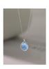 High-End S925 Sterling Silver Natural Aquamarine Oval Pendant Necklace for Women