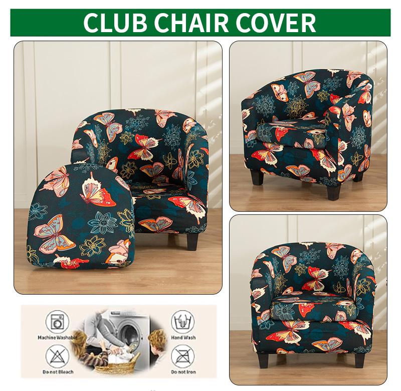 2PC/Set Club Chair Cover Stretch Armrest Sofa Covers Spandex Non-Slip Machine Washable Furniture Protector For Living Room