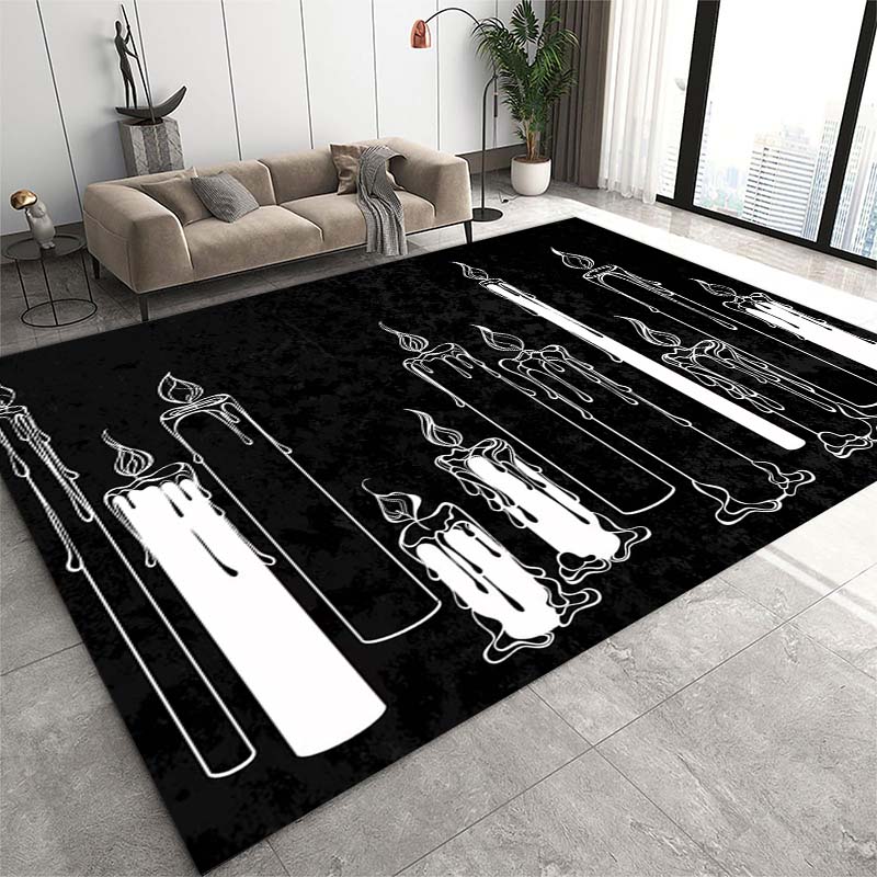3D children's rug, skull, abstract skull moon rug, baby room rug, boy's room rug