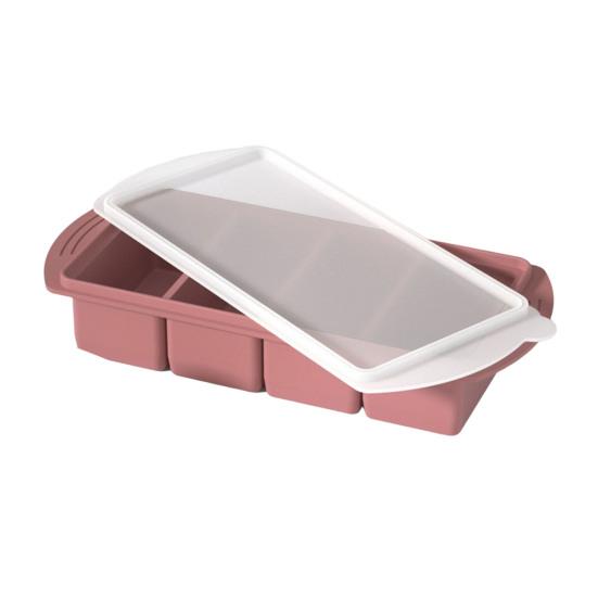 Silicone Broth Freezer Tray with Lid Ice Cube Mold for Soup Food & Meal Prep Easy Release Stackable BPA-Free Kitchen Storage Container