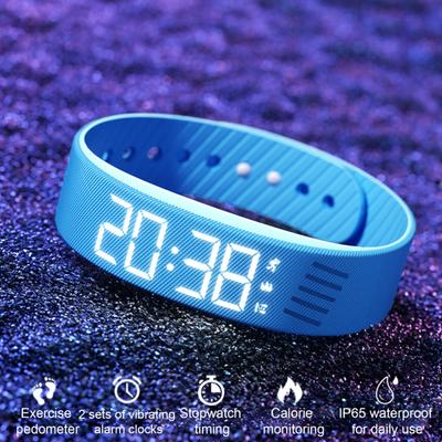 Fitness Alarm Clock Watch IP65 Waterproof Multifunctional USB Charging Digital Silent Vibration Wake-Up Sports Wristband