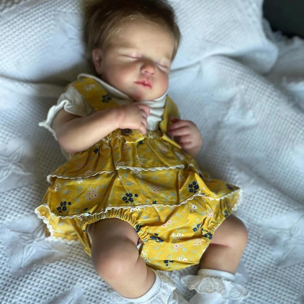 48cm Lifelike Reborn Baby Doll LouLou Full Vinyl or Cloth Body Optional Alive Sleeping Newborn Dolls Real Life Closed Eyes Simulation Dolls for Kids