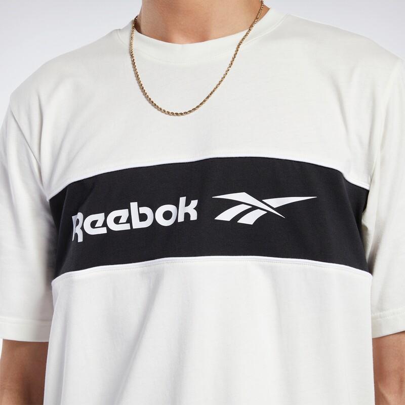 Reebok Codzienny Retro Nadruk z Literami Koszulka z Krótkim Rękawem Męskie Top Off-White Czarny FK2716