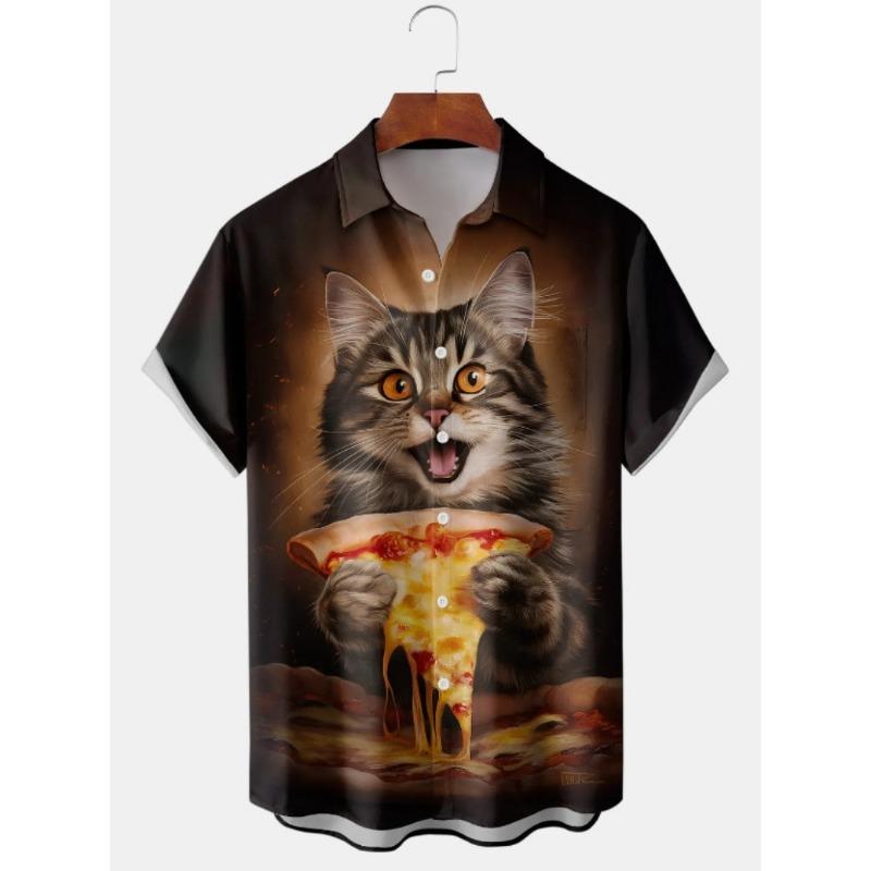 2026 Summer New Men's Top 3D Digital Printed Abstract Hawaiian Collar Short Sleeve Shirt