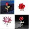 Elegant Retro Pink Enamel Lotus Brooch – Fashionable Cheongsam Corsage Accessory