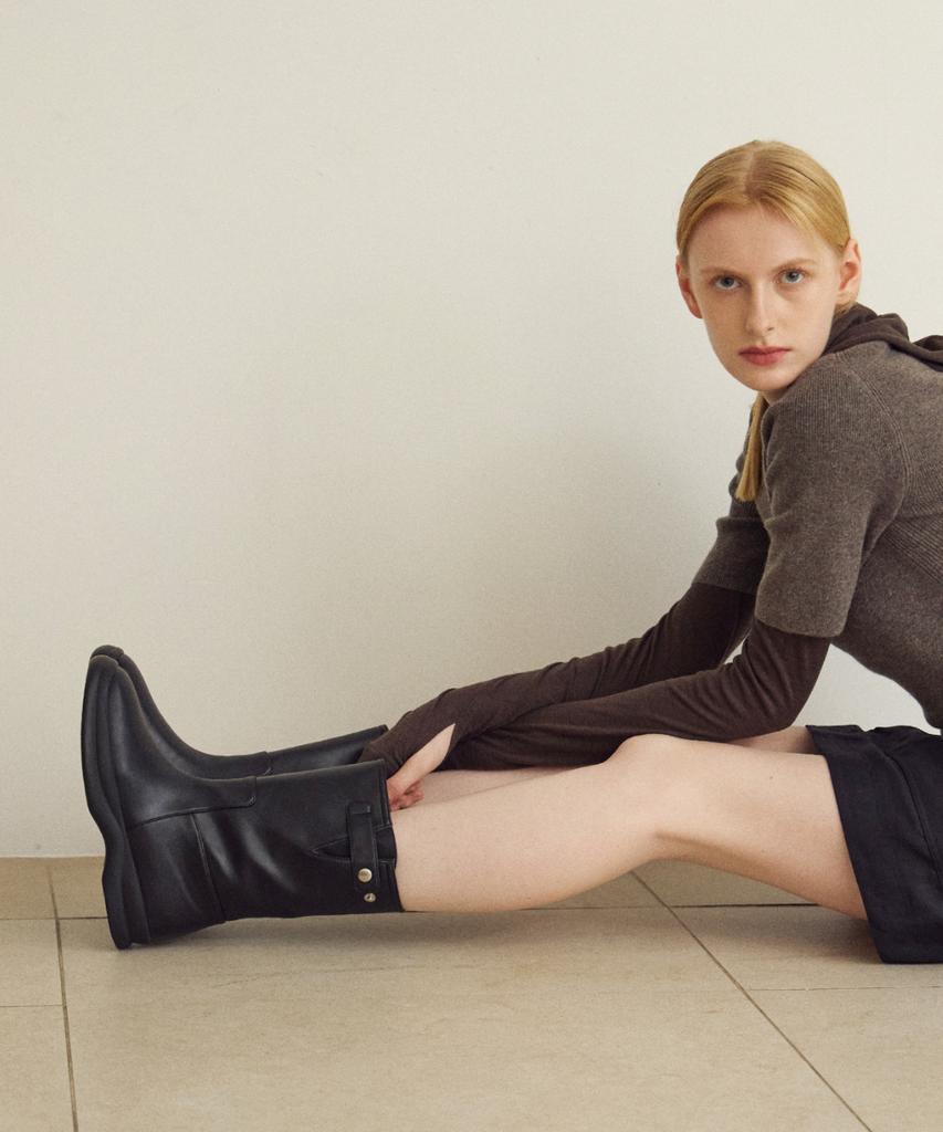 Komorebi Museum Km267-M Handmade Cup Sole Snap Mid-Calf Boots | 2 Colors