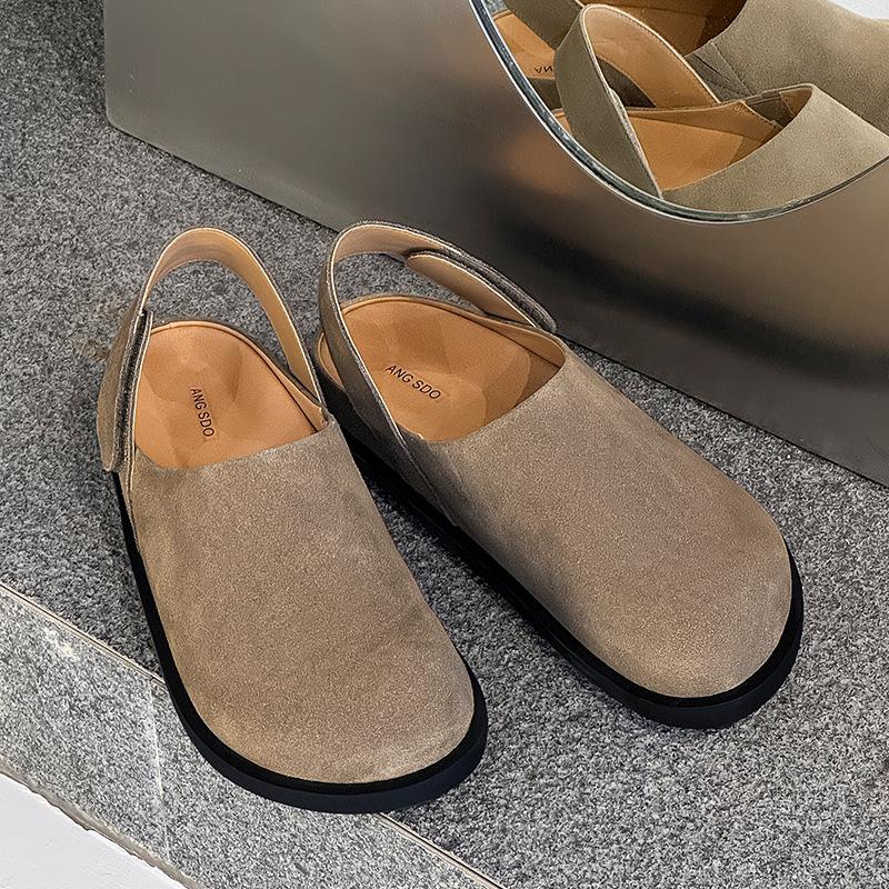 

Нишевые классные шлепанцы баоту полуботинки новые летние дышащие повседневные ленивые липучка Birkenstocks модные 39 хаки