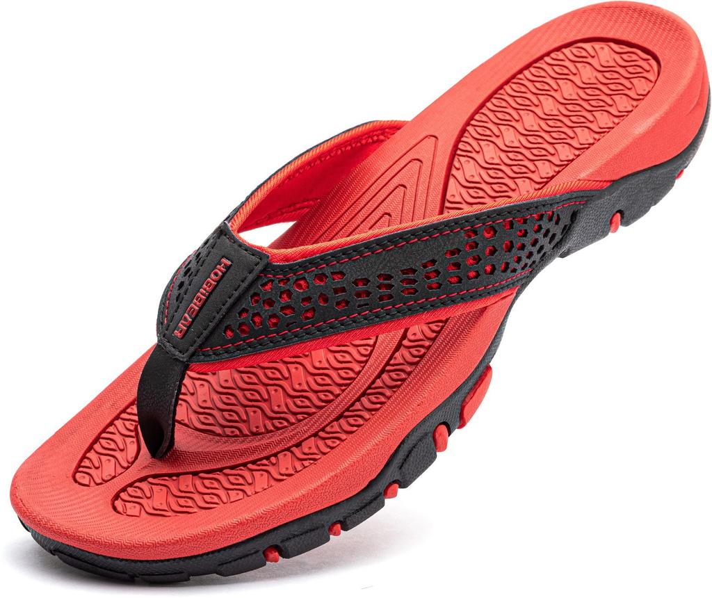 HOBIBEAR Herren Sommer-Flip-Flops mit Fußgewölbeunterstützung und dicker Sohle für den Außenbereich, Strand oder Zuhause.
