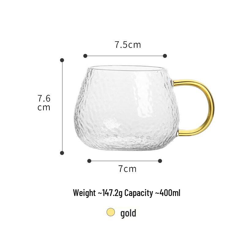 Diarion Hammered Borosilicate Glass Drinking Cups (2-Pack)