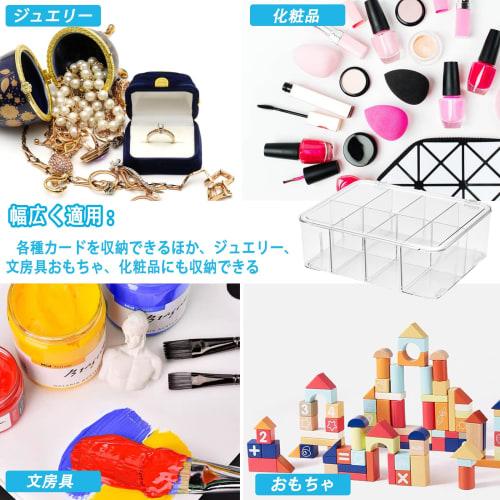 Yoimize Card Box, Trading Card Case, Transparent Pokemon Card Case with 8 Cards, Lidded Storage Box with Removable Dividers, Holds Over 2000 Cards, Po