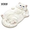 Warm Decorative Floor Pad Sleeping Cat Entrance Rug, Cozy Plush Door Mat, Cute Kitten Small Mat Absorbent Area Rug for Entryway Bedside Bedroom