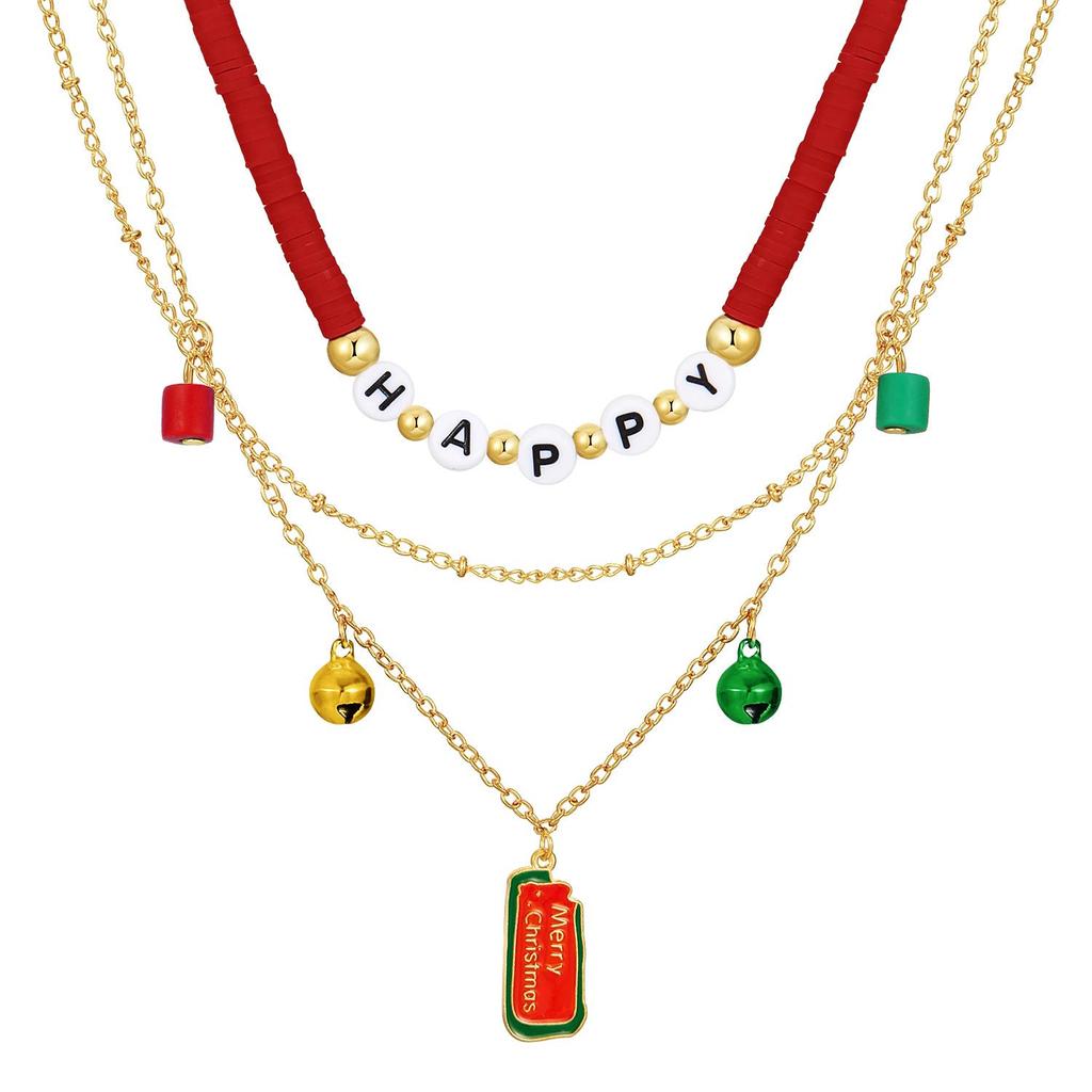 Exquisite Holiday Jewelry Set: Cross-Border Christmas Necklace with Bells & Snowman, Perfect for Autumn/Winter