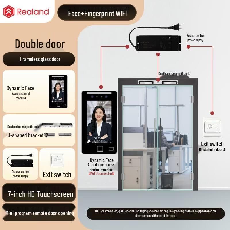 Realand ZD-F203 Plus 7-inch Multi-Biometric Access Control & Attendance System CN plug (adapter included)