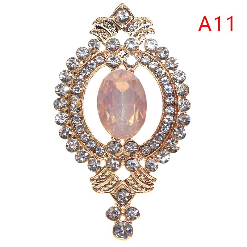 Exquisite 27*48mm Alloy Rhinestone Buttons Wedding Decoration Diy Flat Back Clothing Scrapbook Craft Supplies