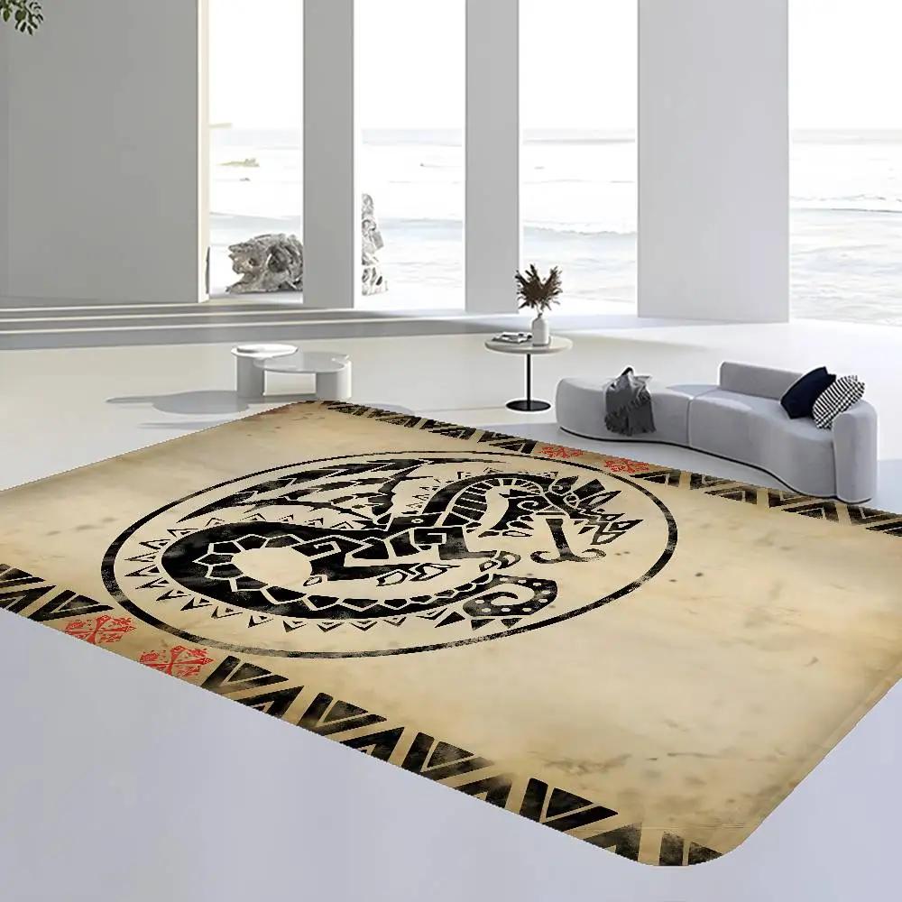 Monster Hunter Fashion Room Mats Retro Multiple Choice Living Room Kitchen Rug Non-Slip Welcome Rug