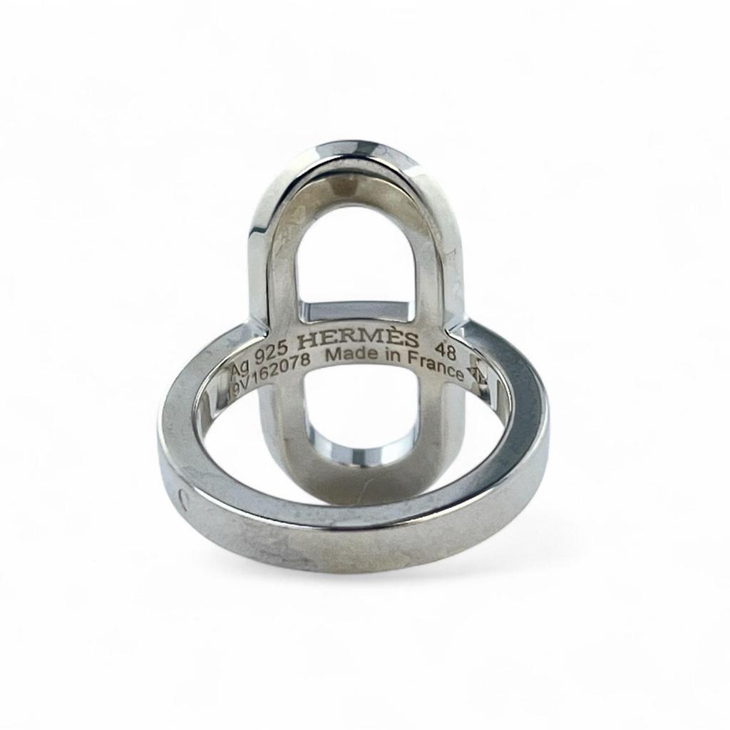 HERMES Ring Ever Chaine D'ancle PM Silver SV925 Women 48 Used