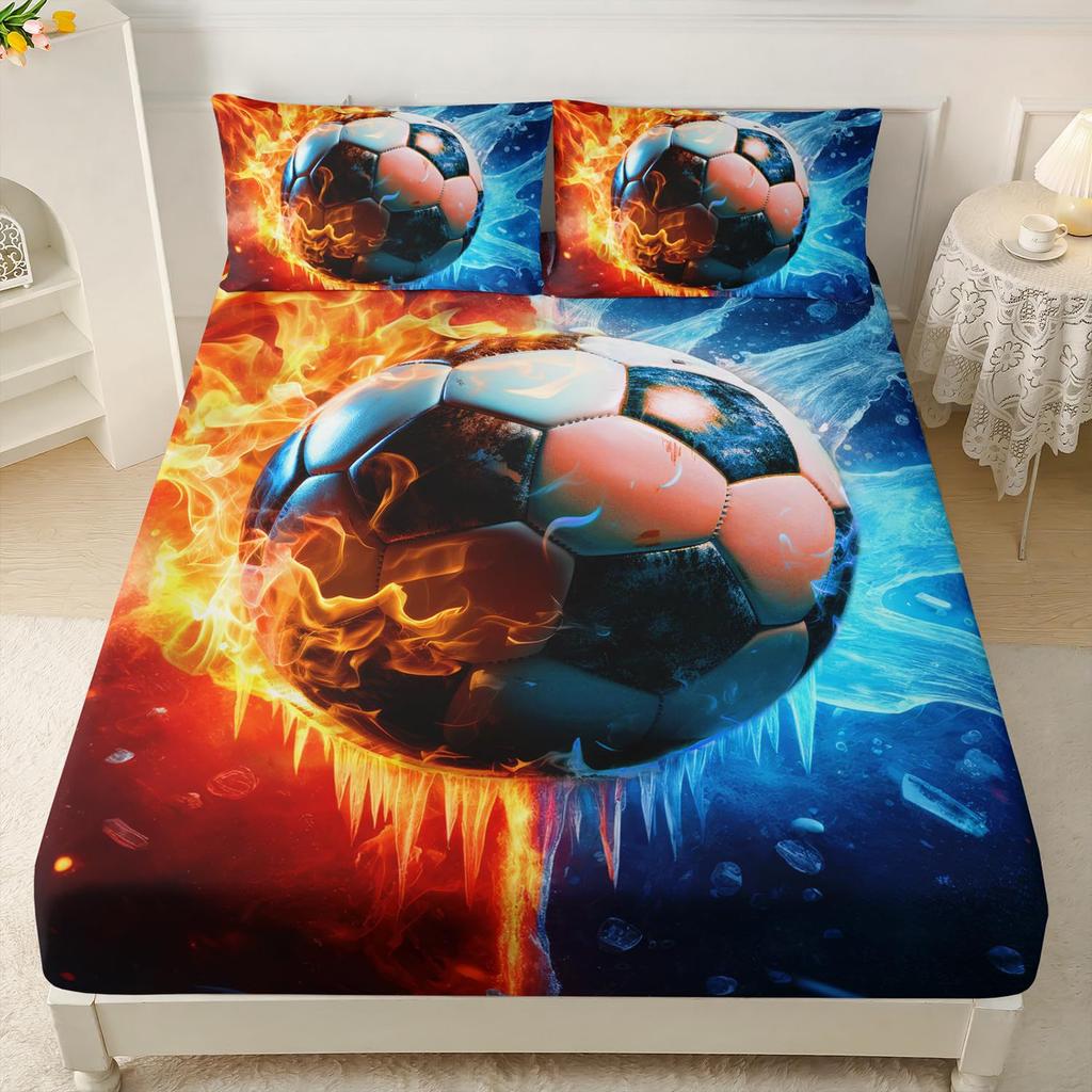 Ball Sports Pattern Mattress Three-Piece Digital Printing Mattress Bedding Set Adult Children