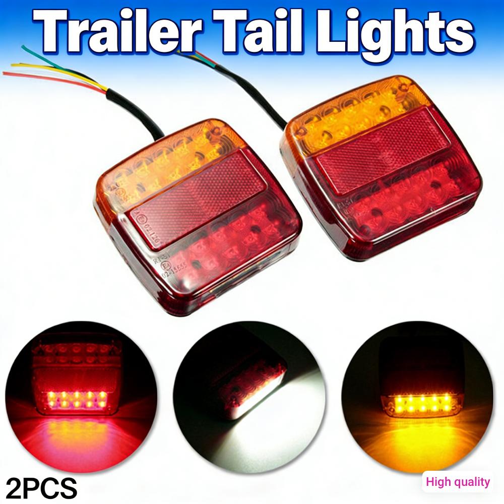 2Pcs Trailer Tail Lights Super Bright 12V Submersible Boat Truck Lamp Taillight Turn Signal Indicator for Trailer Truck RV Boat