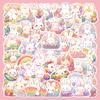 50 Cartoon Rainbow Rabbit Stickers for Suitcases, Diaries, Phone Cases, and DIY Decorations.