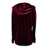 Samt Kapuzenpullover für Damen Oversized Langarm Zip-Up Hoodie Lässige Herbst Veloursjacke mit Taschen