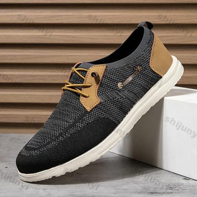 Fashion Men Casual Shoes Vulcanized Work Loafers Man Mesh Light Breathable Sports Shoes Canvas Shoes Men Slip-on Loafers Zapatos Hombres