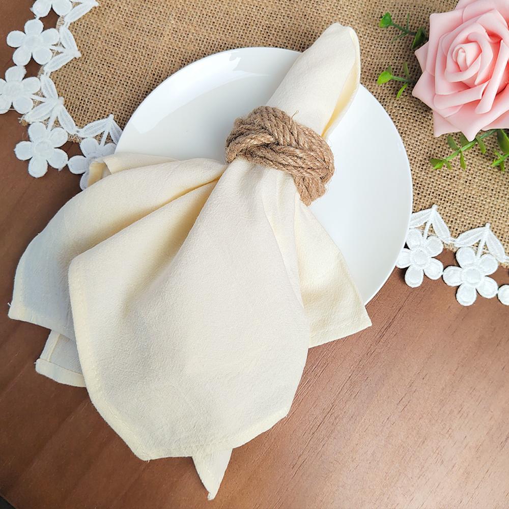 Tischdecken-Servietten mit gesäumten Kanten Stoffservietten 100% Rohbaumwolle Falten nach dem Waschen Großartig für Küche Hochzeit Deko