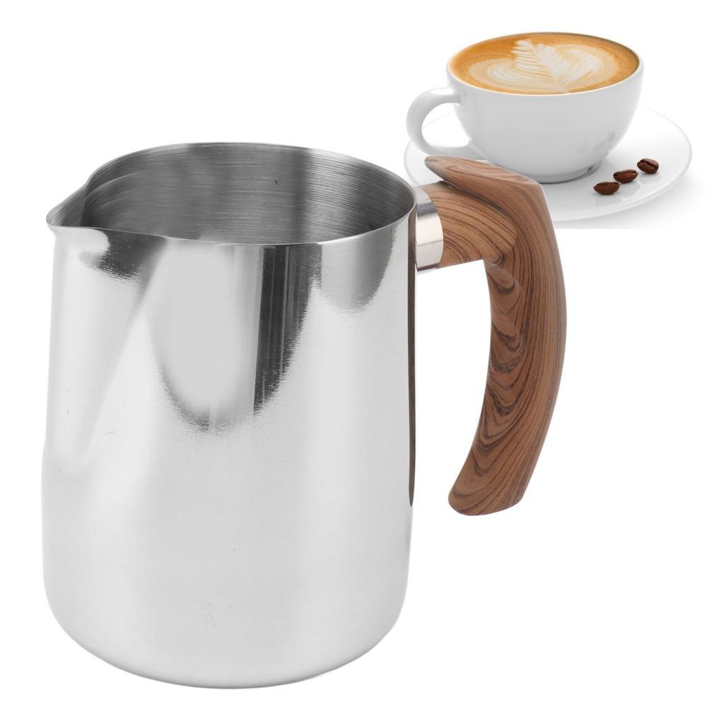 Dripless Spout Stainless Steel Frothing Cup 600ml Capacity Milk Frothing Pitcher  Cappuccino Making серебряный