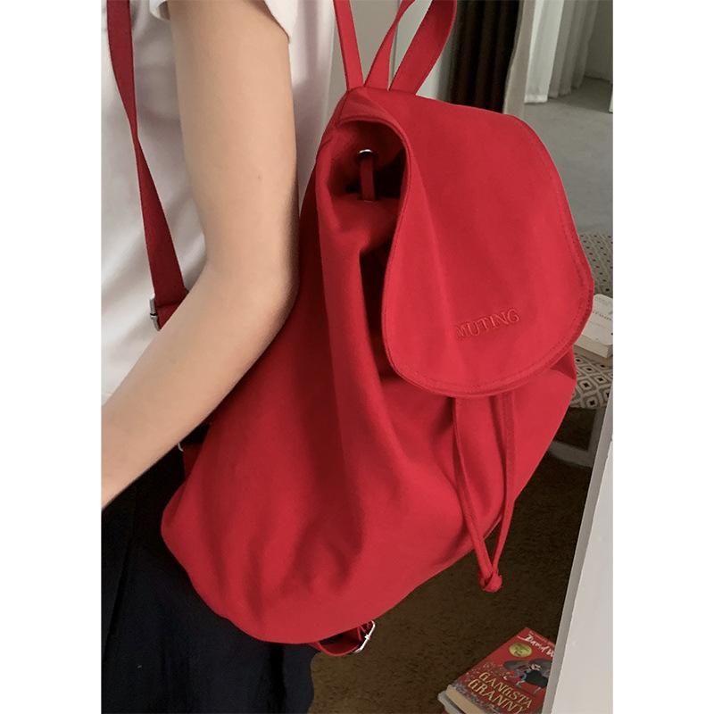 College style large-capacity canvas bag women s 2025 new fashion Korean version backpack leisure travel backpack