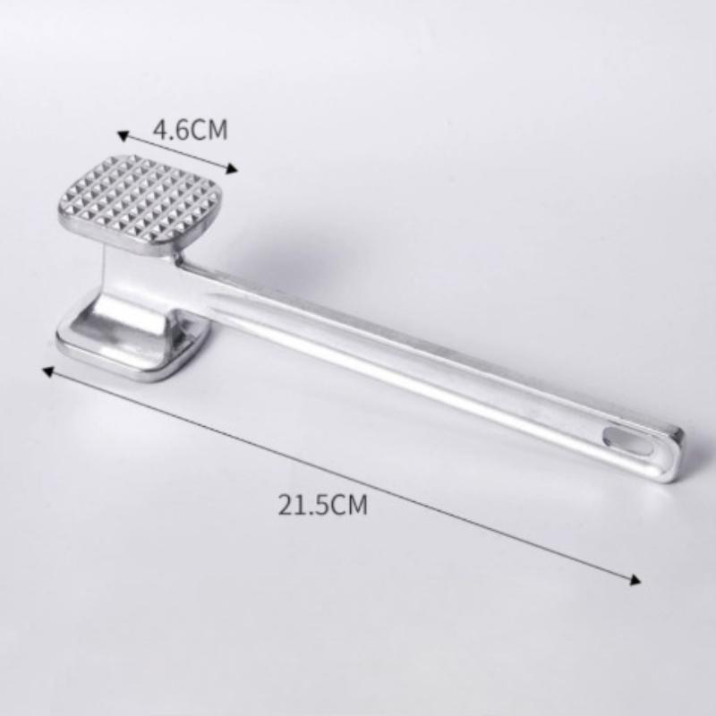 Attendrisseur de viande double face en alliage d'aluminium, outil de cuisine robuste et durable.