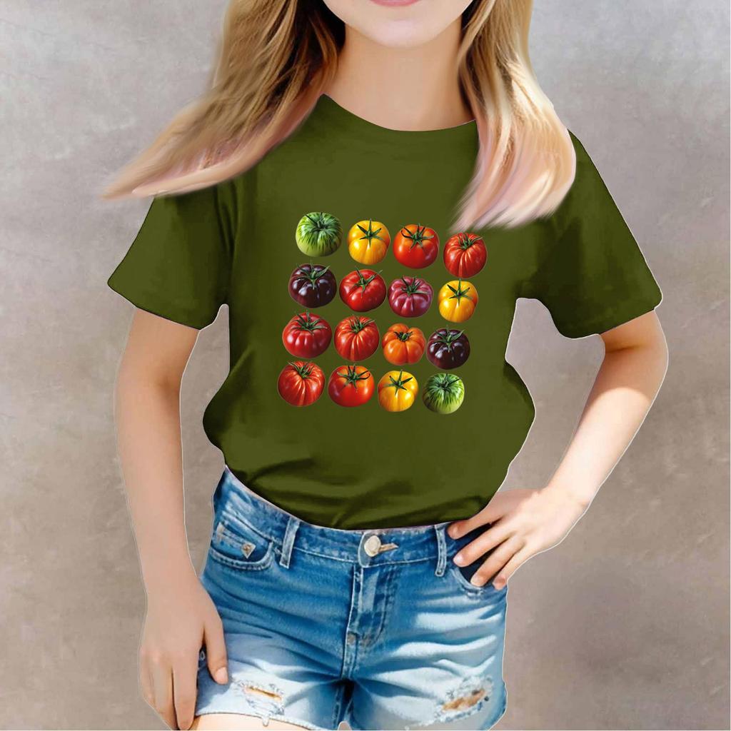 Toddler Girl Boy T-Shirts Kids Top Boys And Girls Printed Short Sleeved T-shirt