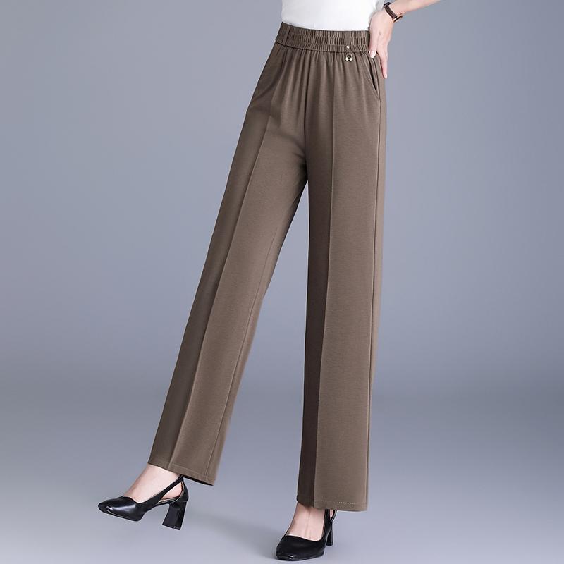 Women's Plus Size High Waist Cropped Wide Leg Pants – Elastic Waist Stretchy Trousers (Sizes XL-6XL) for Summer