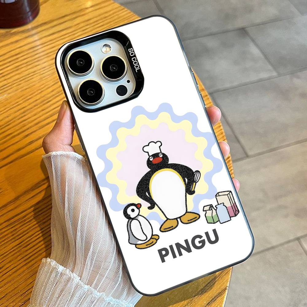 

Creative P-Pingu Penguin Phone Case For iPhone 16 17 15 14 12 13 Pro Max Black Color Shockproof Cover iPhone13