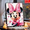 Pearl Painting Set Sweet Minnie Mouse with Pearl Bow Sparkling Painting Craft Home Wall Decoration Handmade Gift