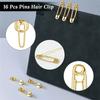 2pcs Gold Hair Clips for Women Girl Chic Safety Pin Hairpins Brooch Pin Shape Barrettes Hair Accessories Jewelry Gift